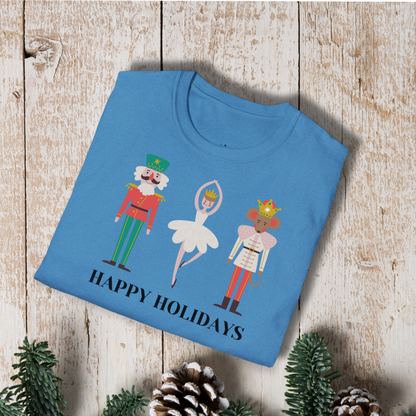 Holiday Nutcracker Ballet T-Shirt — 'Happy Holidays' Classic Dance Tee