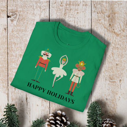 Holiday Nutcracker Ballet T-Shirt — 'Happy Holidays' Classic Dance Tee