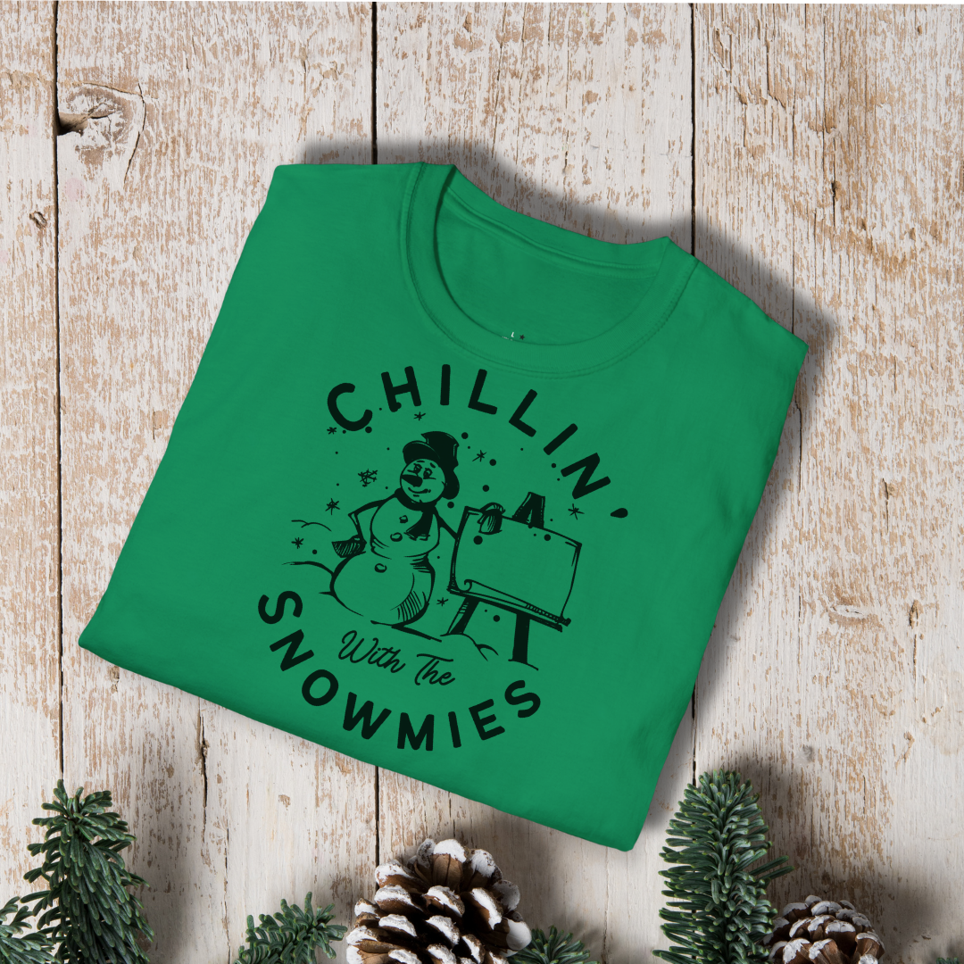 Chillin' With the Snowmies T-Shirt — Cute Winter Snowman Art Tee