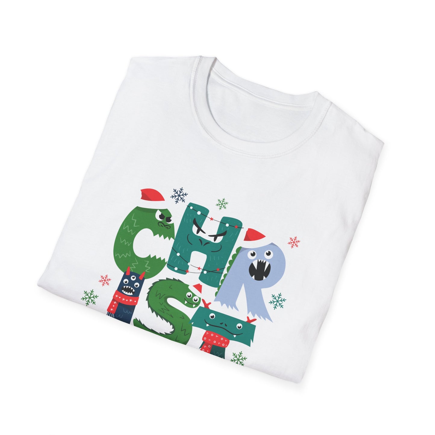 Christmas Monster Letters T-Shirt — Cute Holiday Kids & Family Tee