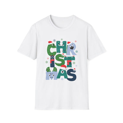 Christmas Monster Letters T-Shirt — Cute Holiday Kids & Family Tee