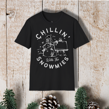 Chillin' With the Snowmies T-Shirt — Cute Winter Snowman Art Tee