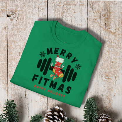 Merry Fitmas T-Shirt — Holiday Fitness Gym Shirt (Happy Holidays)