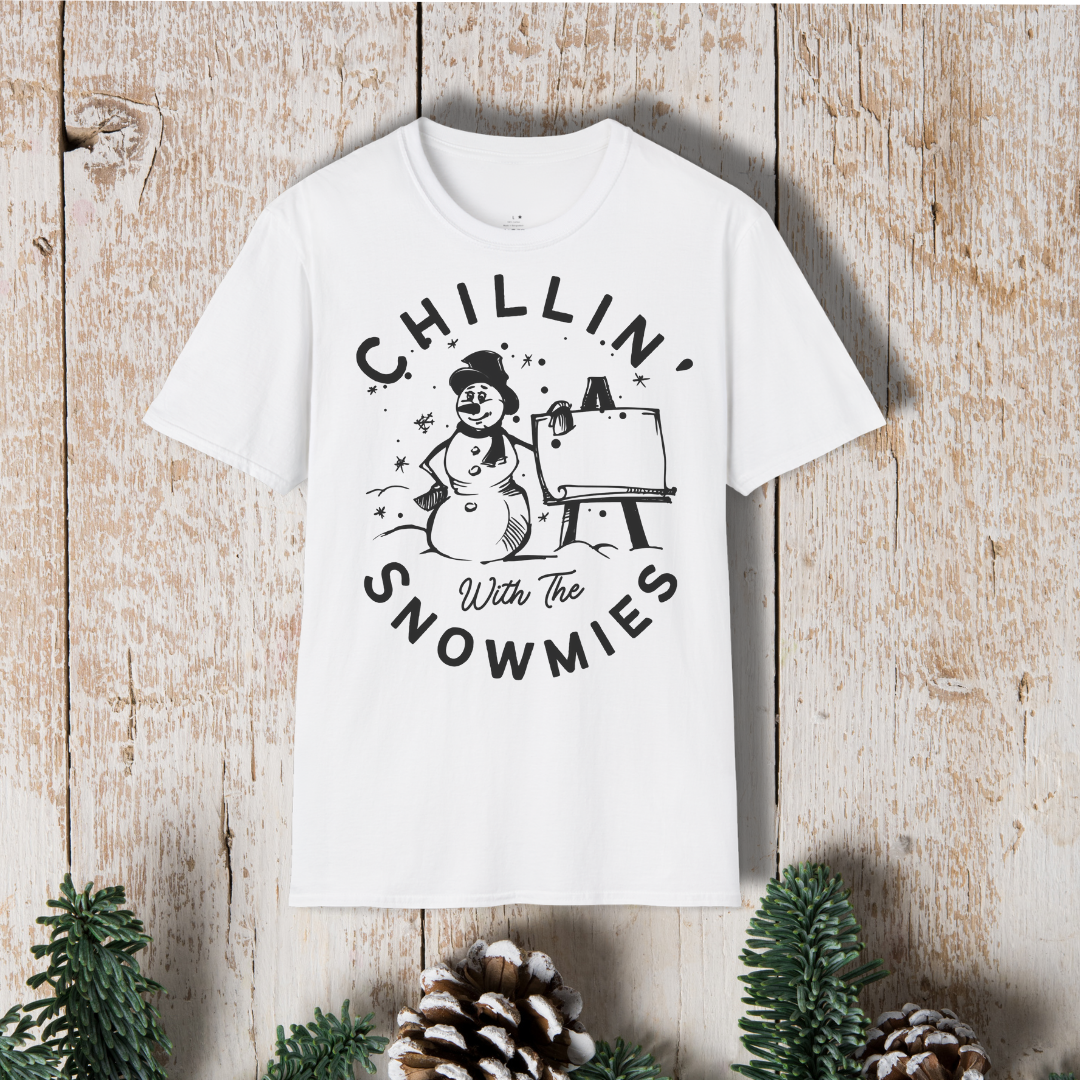Chillin' With the Snowmies T-Shirt — Cute Winter Snowman Art Tee