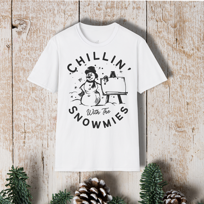 Chillin' With the Snowmies T-Shirt — Cute Winter Snowman Art Tee