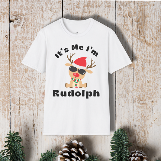 Rudolph Holiday T-Shirt — "It’s Me I’m Rudolph" Cute Christmas Reindeer Tee
