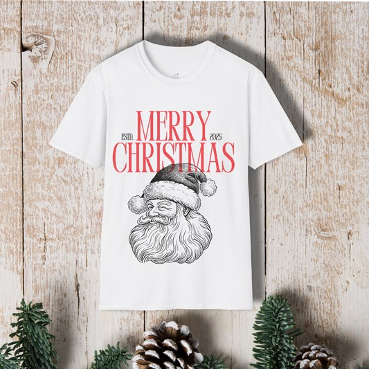 Merry Christmas Santa T-Shirt — Vintage Santa Face Holiday Tee