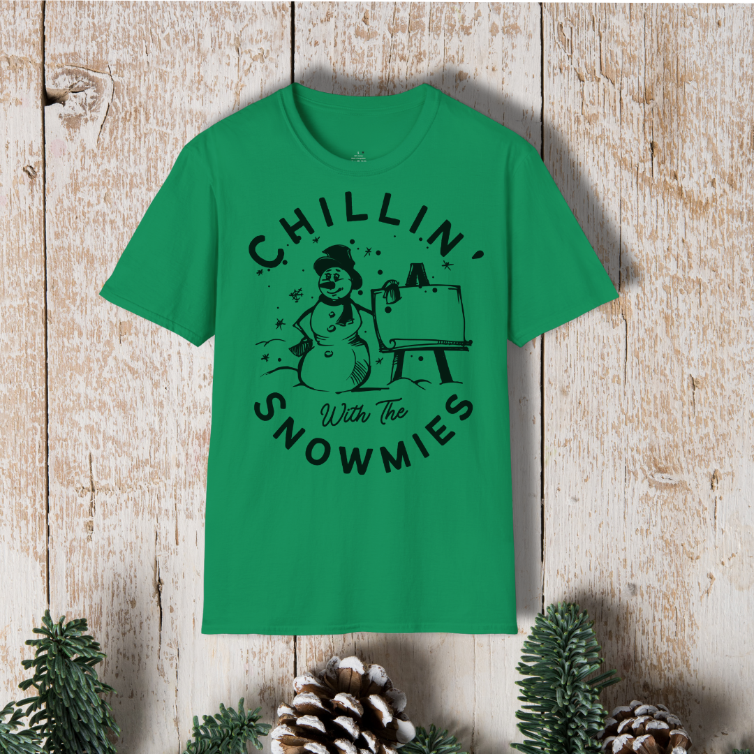 Chillin' With the Snowmies T-Shirt — Cute Winter Snowman Art Tee
