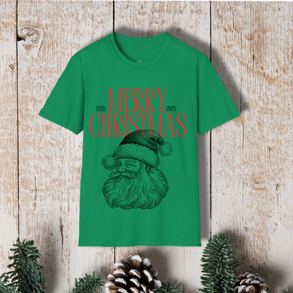Merry Christmas Santa T-Shirt — Vintage Santa Face Holiday Tee