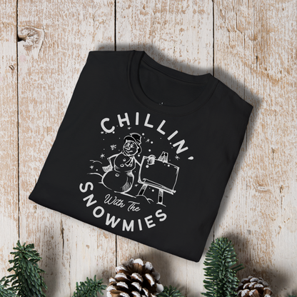 Chillin' With the Snowmies T-Shirt — Cute Winter Snowman Art Tee