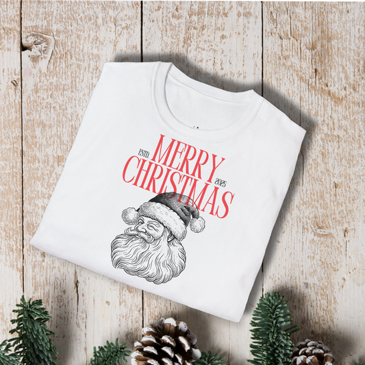Merry Christmas Santa T-Shirt — Vintage Santa Face Holiday Tee