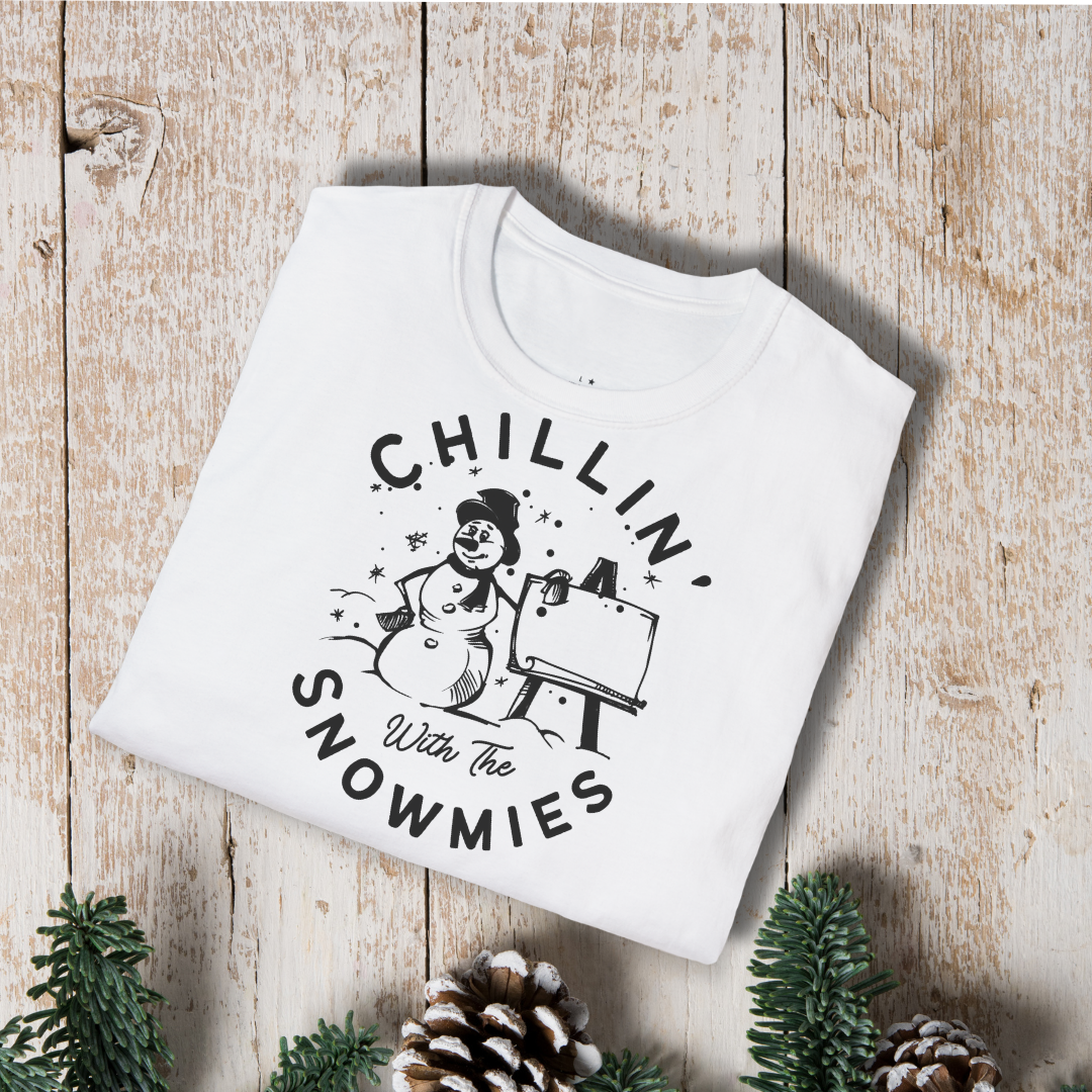 Chillin' With the Snowmies T-Shirt — Cute Winter Snowman Art Tee