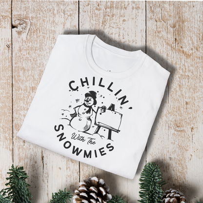 Chillin' With the Snowmies T-Shirt — Cute Winter Snowman Art Tee