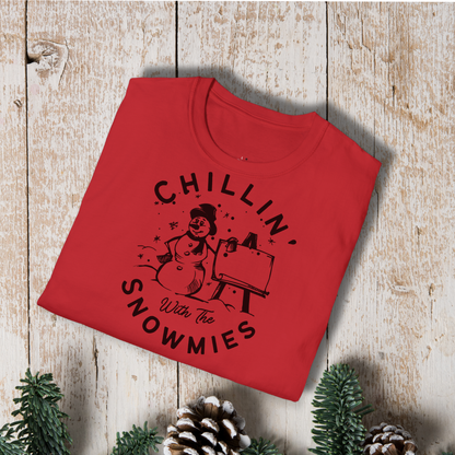 Chillin' With the Snowmies T-Shirt — Cute Winter Snowman Art Tee